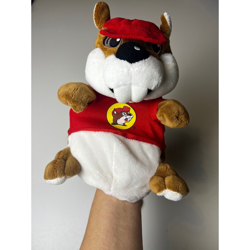 Bucees Beaver Jaag Plush Beaver Hand Puppet Red Hat Shirt Toy New
